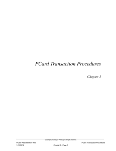 PCard Transaction Procedures Chapter 3  PCard Redistribution R12