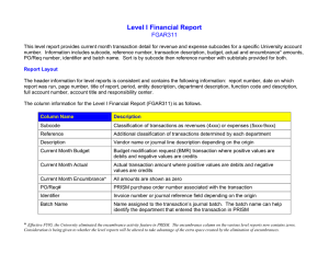 Level I Financial Report FGAR311 