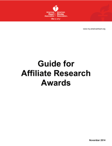 Guide for Affiliate Research Awards November 2014