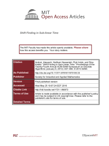 Shift Finding in Sub-linear Time Please share