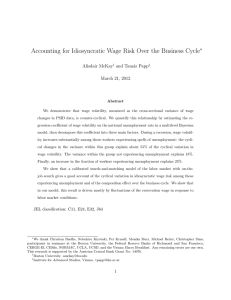 Accounting for Idiosyncratic Wage Risk Over the Business Cycle ∗ Alisdair McKay