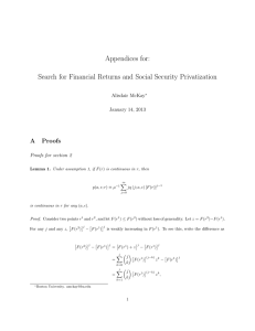 Appendices for: Search for Financial Returns and Social Security Privatization A Proofs