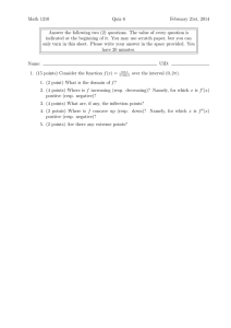 Math 1210 Quiz 6 February 21st, 2014
