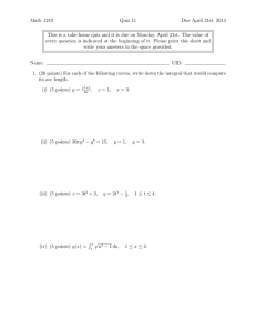 Math 1210 Quiz 11 Due April 21st, 2014