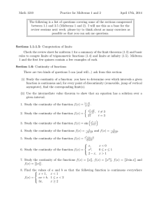 Math 1210 Practice for Midterms 1 and 2 April 17th, 2014