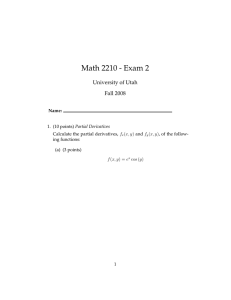 Math 2210 - Exam 2 University of Utah Fall 2008