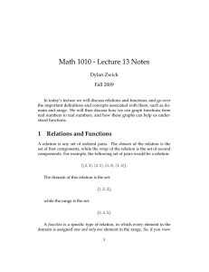 Math 1010 - Lecture 13 Notes Dylan Zwick Fall 2009