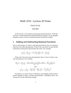Math 1010 - Lecture 20 Notes Dylan Zwick Fall 2009