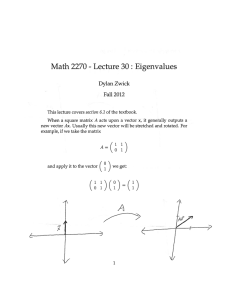 Lecture 30: Eigenvalues Math 2270