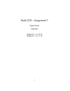 Math 2270 Assignment 7 Dylan Zwick Fall 2012