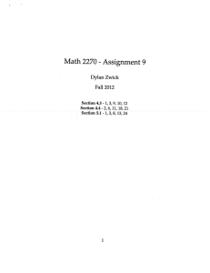 Math 2270 Assignment 9 Dylan Zwick Fall 2012