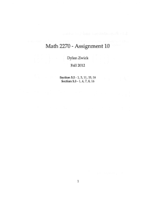 Assignment 10 Math 2270 Dylan Zwick Fall 2012