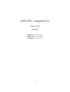 Math 2270 - Assignment 12 Dylan Zwick Fall 2012 Section 6.5