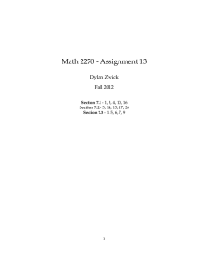 Math 2270 - Assignment 13 Dylan Zwick Fall 2012 Section 7.1