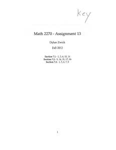 Math 2270 Assignment 13 Dylan Zwick Fall 2012
