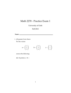 Math 2270 - Practice Exam 1 University of Utah Fall 2012 Name:
