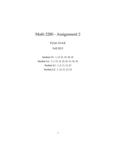Math 2280 - Assignment 2 Dylan Zwick Fall 2013 Section 1.5