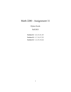 Math 2280 - Assignment 11 Dylan Zwick Fall 2013 Section 8.1