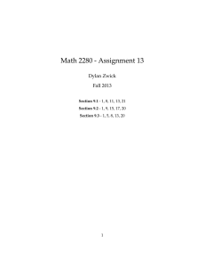 Math 2280 - Assignment 13 Dylan Zwick Fall 2013 Section 9.1