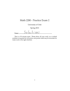 5 -L Math 2280 Practice Exam 2