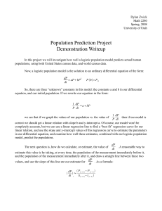 Population Prediction Project Demonstration Writeup