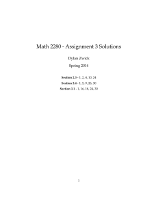 Math 2280 - Assignment 3 Solutions Dylan Zwick Spring 2014 Section 2.3