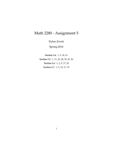 Math 2280 - Assignment 5 Dylan Zwick Spring 2014 Section 3.4