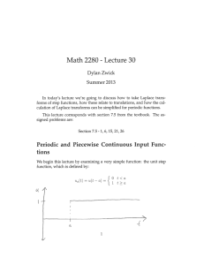 Math 2280 Lecture 30 Dylan Zwick Summer 2013