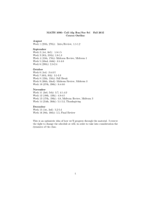MATH 1090: Coll Alg Bus/Soc Sci Fall 2015 Course Outline August