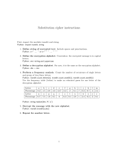 Substitution cipher instructions