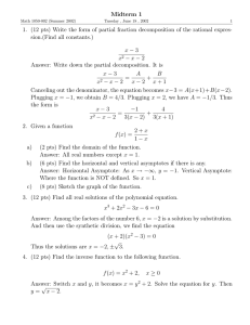 Midterm 1 sion.(Find all constants.)