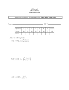 Midterm 1 (Mock Test) Math 12010-003