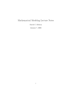 Mathematical Modeling Lecture Notes 1