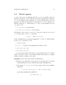 1.5 Vector spaces