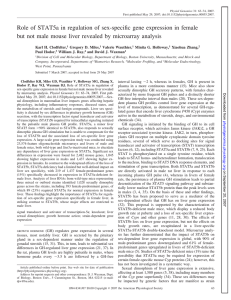 Role of STAT5a in regulation of sex-specific gene expression in... but not male mouse liver revealed by microarray analysis