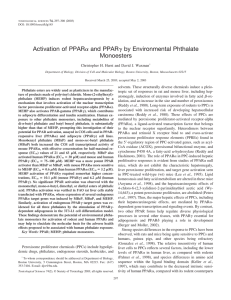 ␣ and PPAR␥ by Environmental Phthalate Activation of PPAR Monoesters