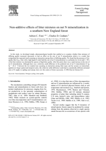 Non-additive effects of litter mixtures on net N mineralization in
