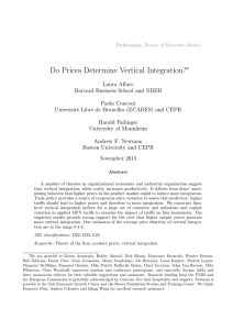 Do Prices Determine Vertical Integration?