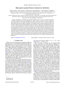 High-capacity quantum Fibonacci coding for key distribution David S. Simon, Nate Lawrence,