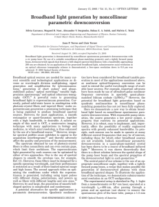 Broadband light generation by noncollinear parametric downconversion