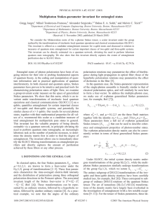 Multiphoton Stokes-parameter invariant for entangled states