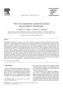 Tests of an omnipresent standard for absolute spectral radiance measurements A. Migdall
