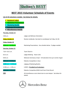 BEST 2015 Volunteer Schedule of Events
