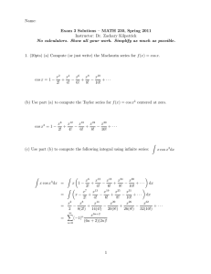 Name: Exam 3 Solutions – MATH 230, Spring 2011