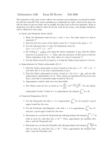 Mathematics 1220 Exam III Review Fall 2006