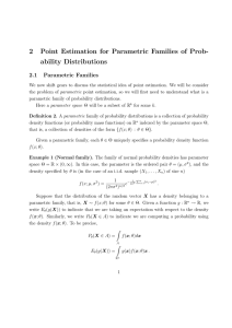2 Point Estimation for Parametric Families of Prob- ability Distributions 2.1