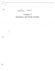 Chapter 5 Handouts and Study Guides RMbrtiL oh,c