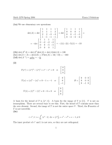 Math 2270 Spring 2004 Exam 2 Solutions 1
