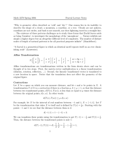 Math 2270 Spring 2004 Fractal Lecture Notes