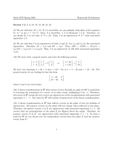 Math 2270 Spring 2004 Homework 20 Solutions Section 7.1